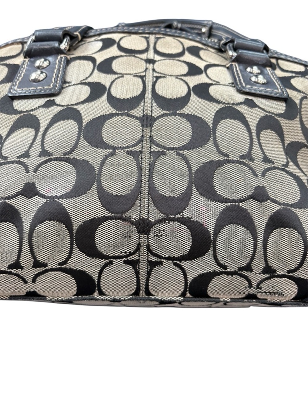 Coach Hampton H0998-F13977 Brown and Black Signature Satchel - Picture 5 of 12